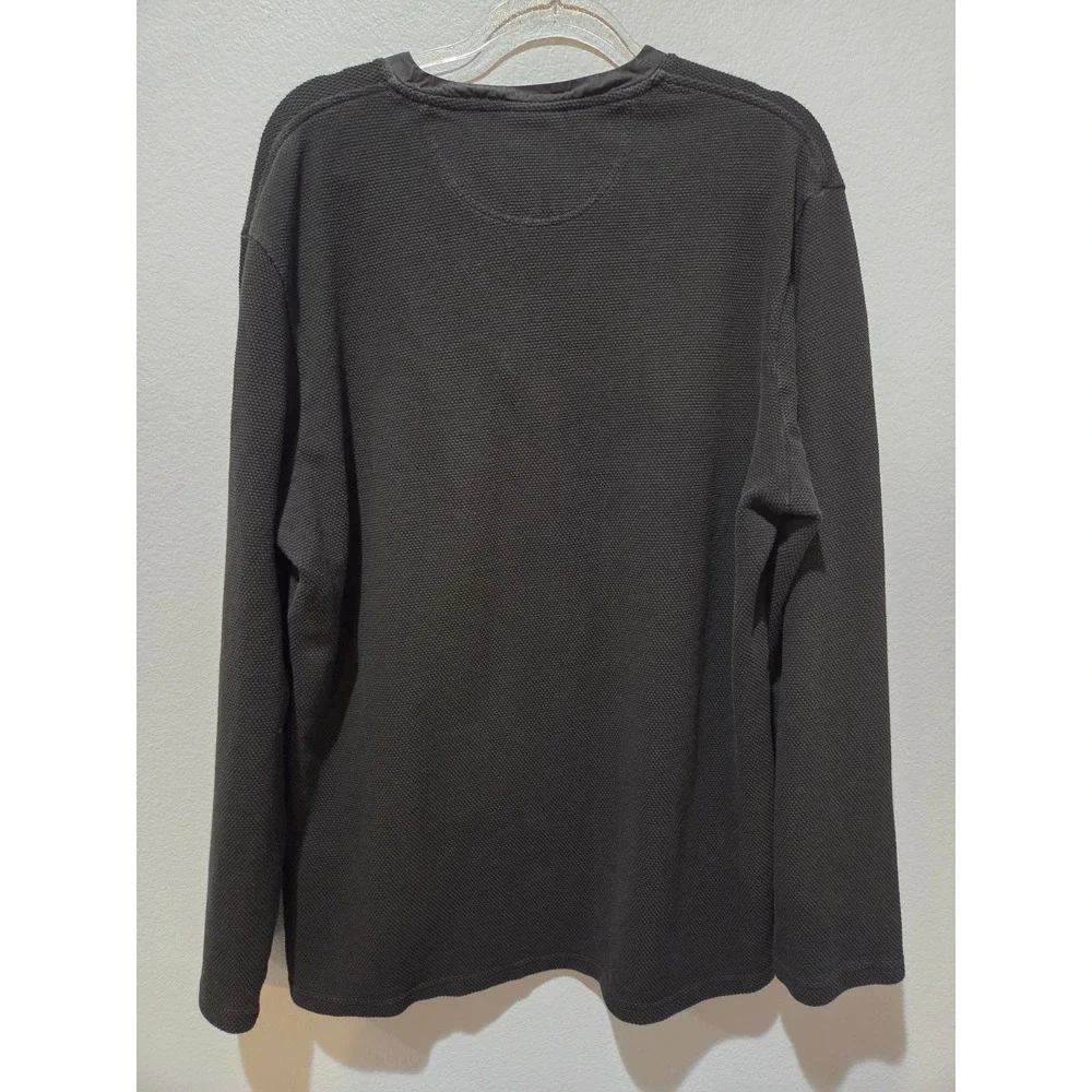 Lacoste Henley Shirt Mens 9 3XL Black Excellent Waffle Knit Slim Fit F8455